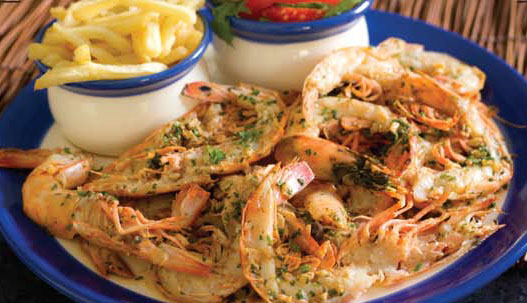 White’s Spicy Garlic Prawns cooked in beer